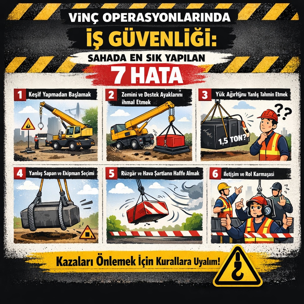 Vinç Operasyonlarında İş Güvenliği: Sahada En Sık Yapılan 7 Hata
